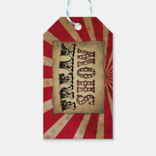 Étiquettes-cadeau Retro Circus Poster FreShow