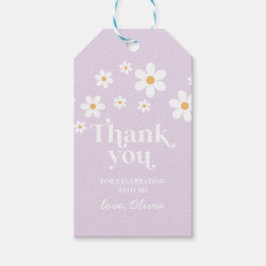 Étiquettes-cadeau Retro Daisy lavender boho merci pour
