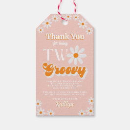 Étiquettes-cadeau Retro Deux Super filles 2e anniversaire
