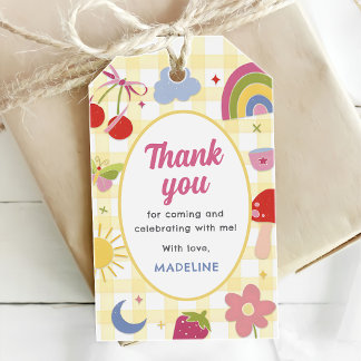 Étiquettes-cadeau Retro Hand Drawn Quirky Birthday Party