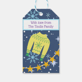 Étiquettes-cadeau Retro Holiday Ugly Christmas Sweat Tags cadeaux