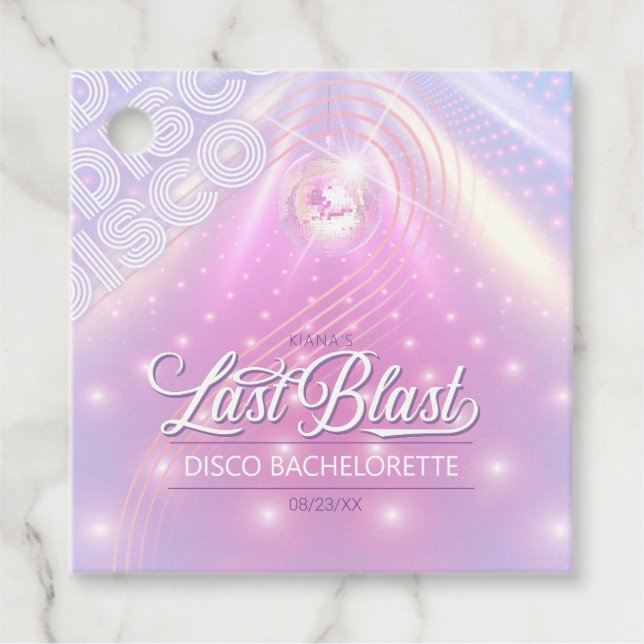 Étiquettes Cadeau Retro Last Blast Disco Enterrement de vie de jeune (Devant)