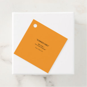 Étiquettes Cadeau Retro Orange Texture - Vibes d'été Art