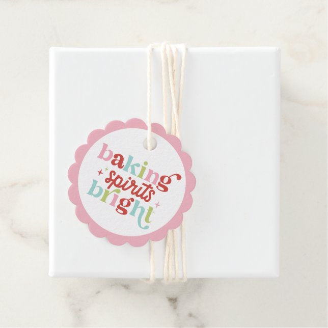 Étiquettes Cadeau Retro Pastel Baking Spirit's Bright Christmas (En situation)