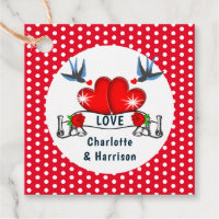 Retro Rockabilly Polka Dot Hearts Mariage