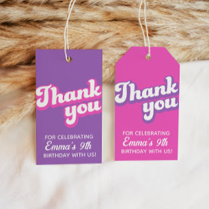 Étiquettes-cadeau Retro Super Anniversaire Merci Favoriser les étiqu