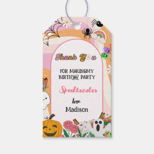 Étiquettes-cadeau Retro Super Halloween Merci Anniversaire