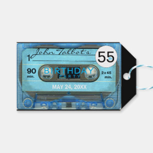 Étiquettes-cadeau Retro T4 Audiotape 55e anniversaire Merci cadeau T
