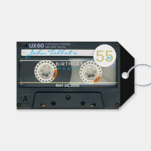 Étiquettes-cadeau Retro T6 Audiotape 55e Anniversaire Merci Don T