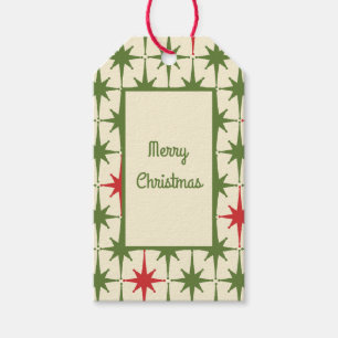Étiquettes-cadeau Retro Vintage 50s Joyeux Noël Étoiles