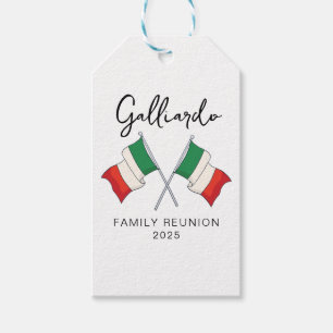 Étiquettes-cadeau Réunion de famille du drapeau italien 