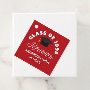 Étiquettes Cadeau Réunion du lycée Rouge Parti personnalisé