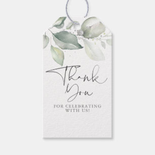 Étiquettes-cadeau Rêve élégant Argent Vert Merci