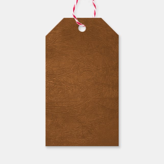 Étiquettes-cadeau Revêtement Brown en cuir de vache (Devant)