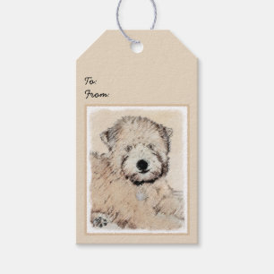 Étiquettes-cadeau Revêtu doux Roue Peinture Terrier Art original