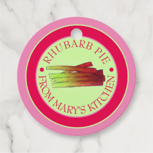 Étiquettes Cadeau Rhubarb Stalks Pie maison de la cuisine de