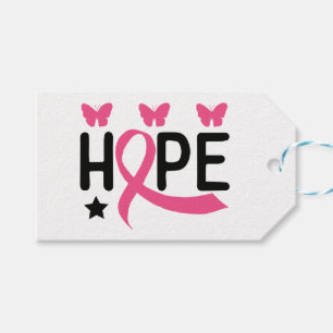 Étiquettes-cadeau Ribbon rose Guerrier Lutteur Survivant Cancer du s
