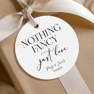 Étiquettes Cadeau Rien de fantaisie Juste Amour Minimaliste Mariage