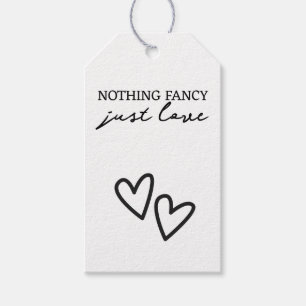 Étiquettes-cadeau Rien De fantaisie Juste Amour Minimaliste Mariage