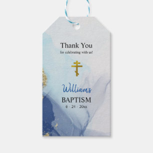 Étiquettes-cadeau Rivières d'Eau Vive Baptême Chrétien Orthodoxe