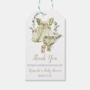 Étiquettes-cadeau Robe de bébé fille, layette, Baby Shower