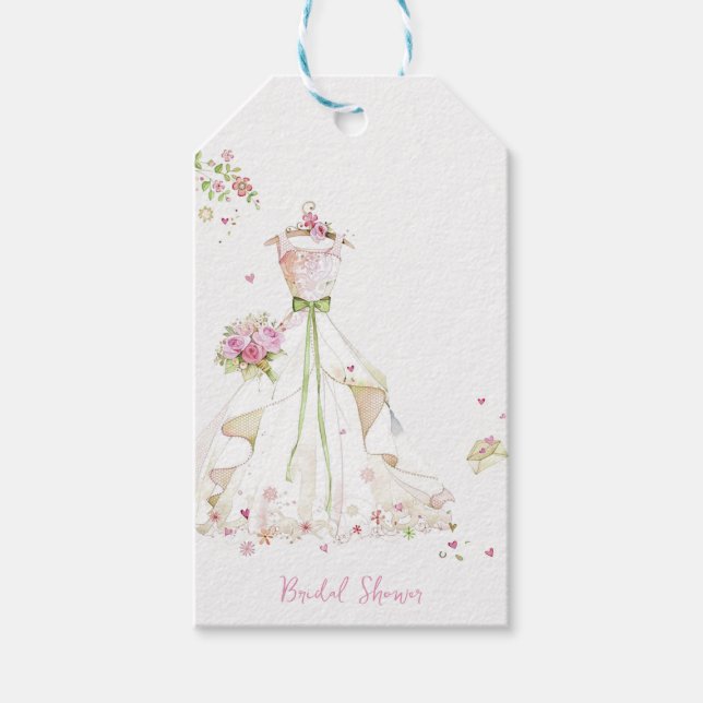 Étiquettes-cadeau Robe de mariée pour la fête de mariage  (Devant)