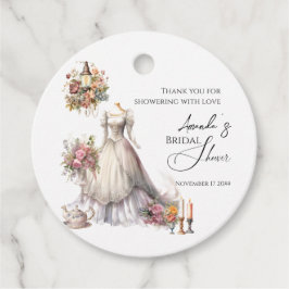Étiquettes Cadeau Robe de Mariée Whimsique Victorienne Shower de Mar