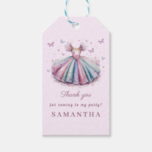 Étiquettes-cadeau Robe de princesse Pastel pour 1er anniversaire