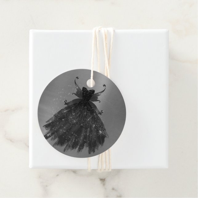 Étiquettes Cadeau Robe noire gothique féerique | Brillant glamour go (En situation)