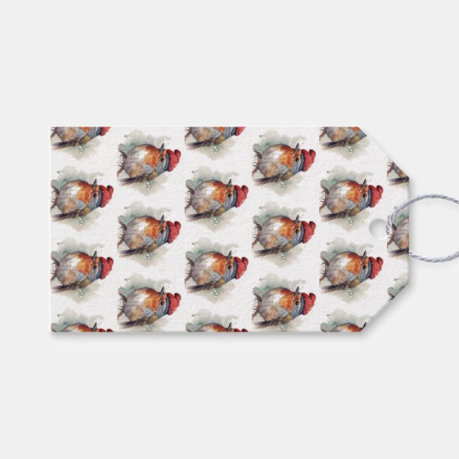 Étiquettes-cadeau Robin Winter Delight (Devant (Horizontal))
