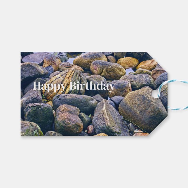 Étiquettes-cadeau Rochers colorés (Devant (Horizontal))