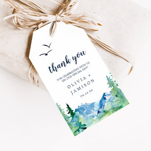 Étiquettes-cadeau Rocky Mountain Destination Mariage Merci Favour