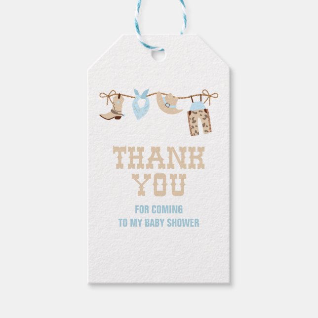 Étiquettes-cadeau Rodeo Western Cowboy Baby shower (Devant)
