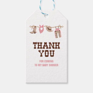 Étiquettes-cadeau Rodeo Western Cowgirl Baby shower