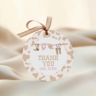 Étiquettes Cadeau Rodeo Western Cowgirl Baby shower rose