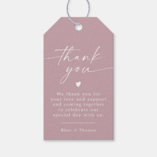 Étiquettes-cadeau ROGUE Dusty Rose Blush Pink Merci Favoriser