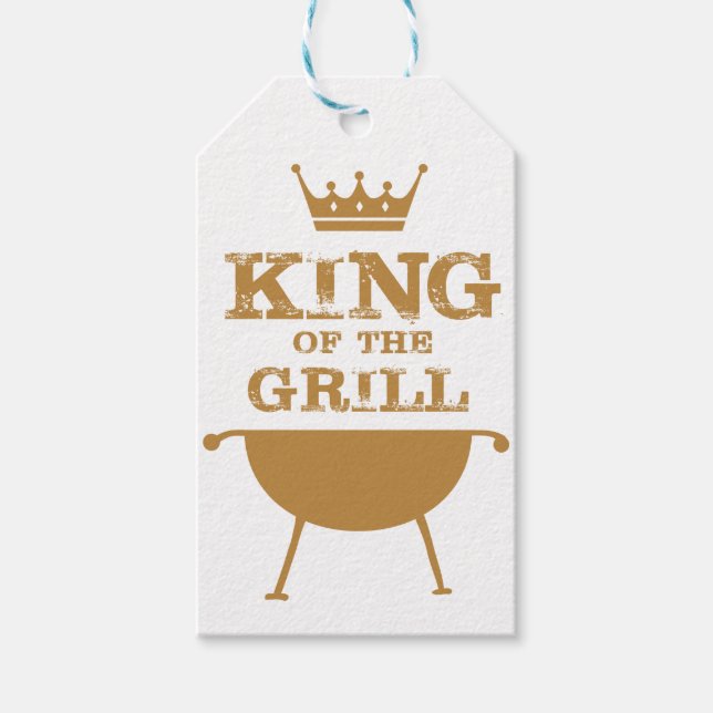 Étiquettes-cadeau Roi Du Grill, Or (Devant)