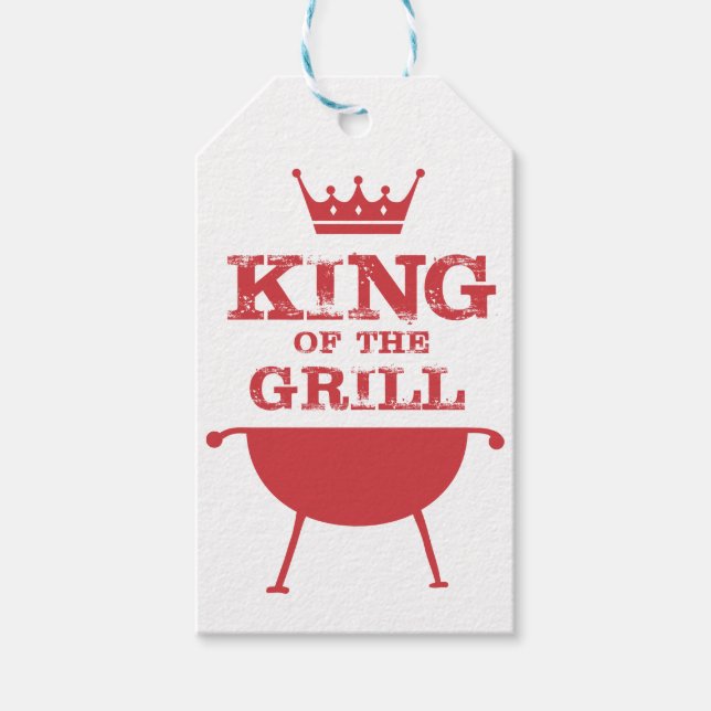 Étiquettes-cadeau Roi Du Grill, Rouge (Devant)
