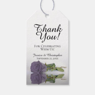 Étiquettes-cadeau Romantique Dusty violet Rose Merci Mariage