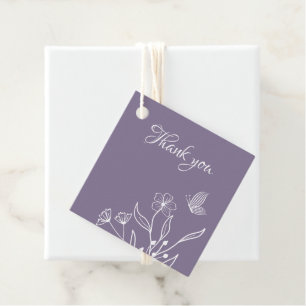Étiquettes Cadeau Romantique élégant mariage floral mauve