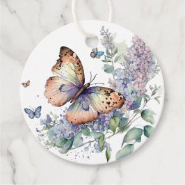 Étiquettes Cadeau Romantique lilas et papillon merci pour les étique