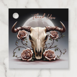 Étiquettes Cadeau Romantique Mediaval Floral Vache Mariage crâne