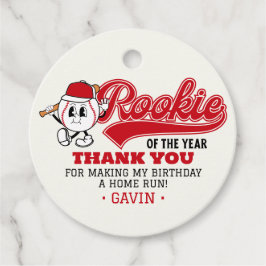 Étiquettes Cadeau Rookie De L'Année Baseball Anniversaire Fête Perso