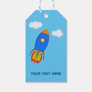 Étiquettes-cadeau Roquette De Dessin Dans Blue Sky Kids Party