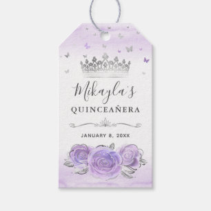 Étiquettes-cadeau Rose clair violet Mercis  argent  Favoriser