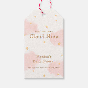 Étiquettes-cadeau Rose Cute Nuage Neuf Fille Douche bébé