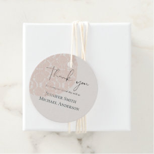 Étiquettes Cadeau Rose de la Terre naturelle Blush Merci rose