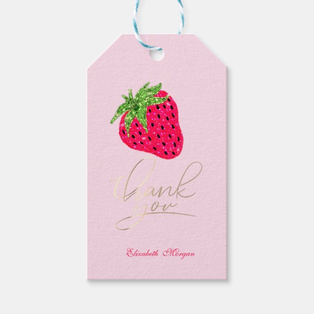 Étiquettes-cadeau Rose de Paillette (Devant)