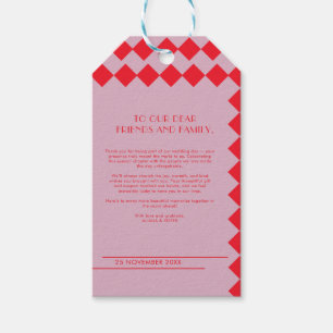 Étiquettes-cadeau Rose et rouge Retro Bold Amour & Merci Mariage