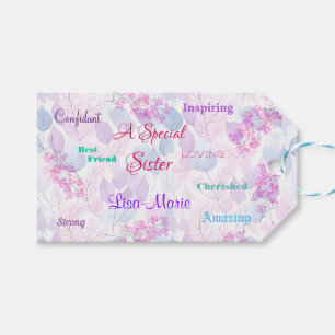 Étiquettes-cadeau Rose Féminin Spécial Soeur Attentionné Sincère
